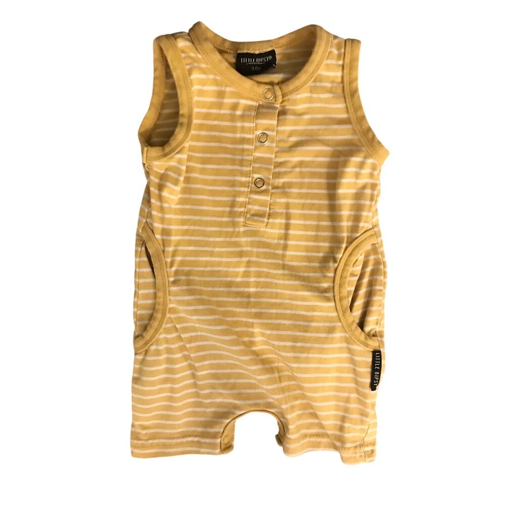 Little Bipsy Striped Tank Pocket Romper Size 3-6mo